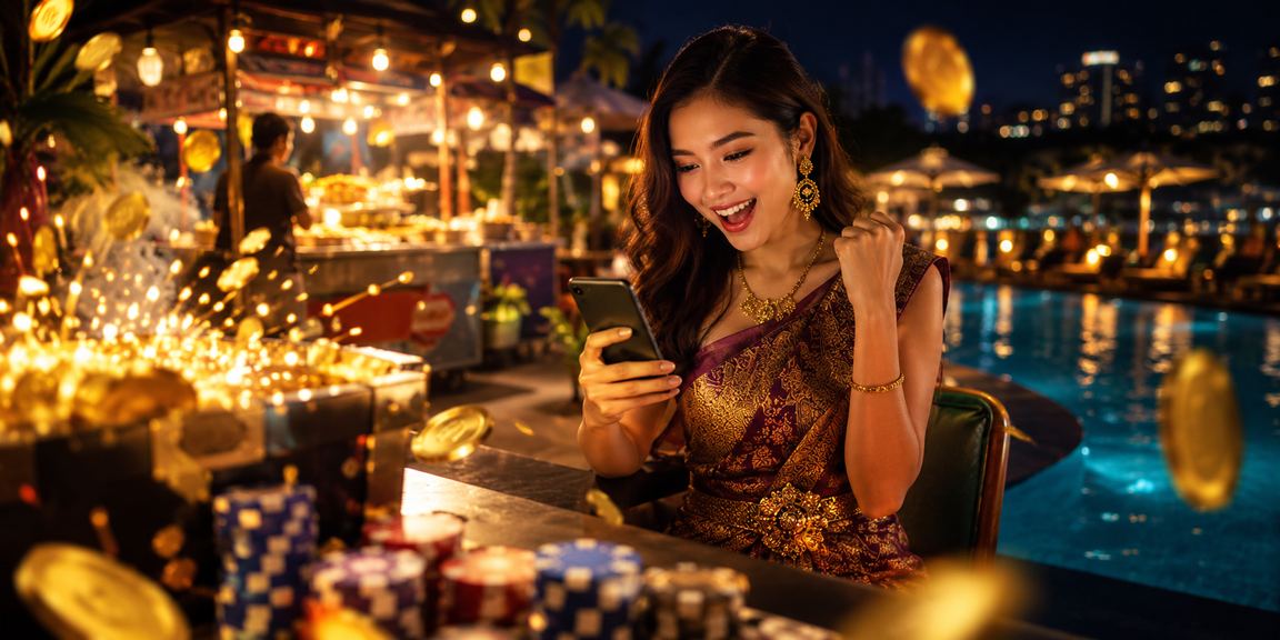 Pemain mengakses akun kasino mobile setiabet88 dengan smartphone di tangan